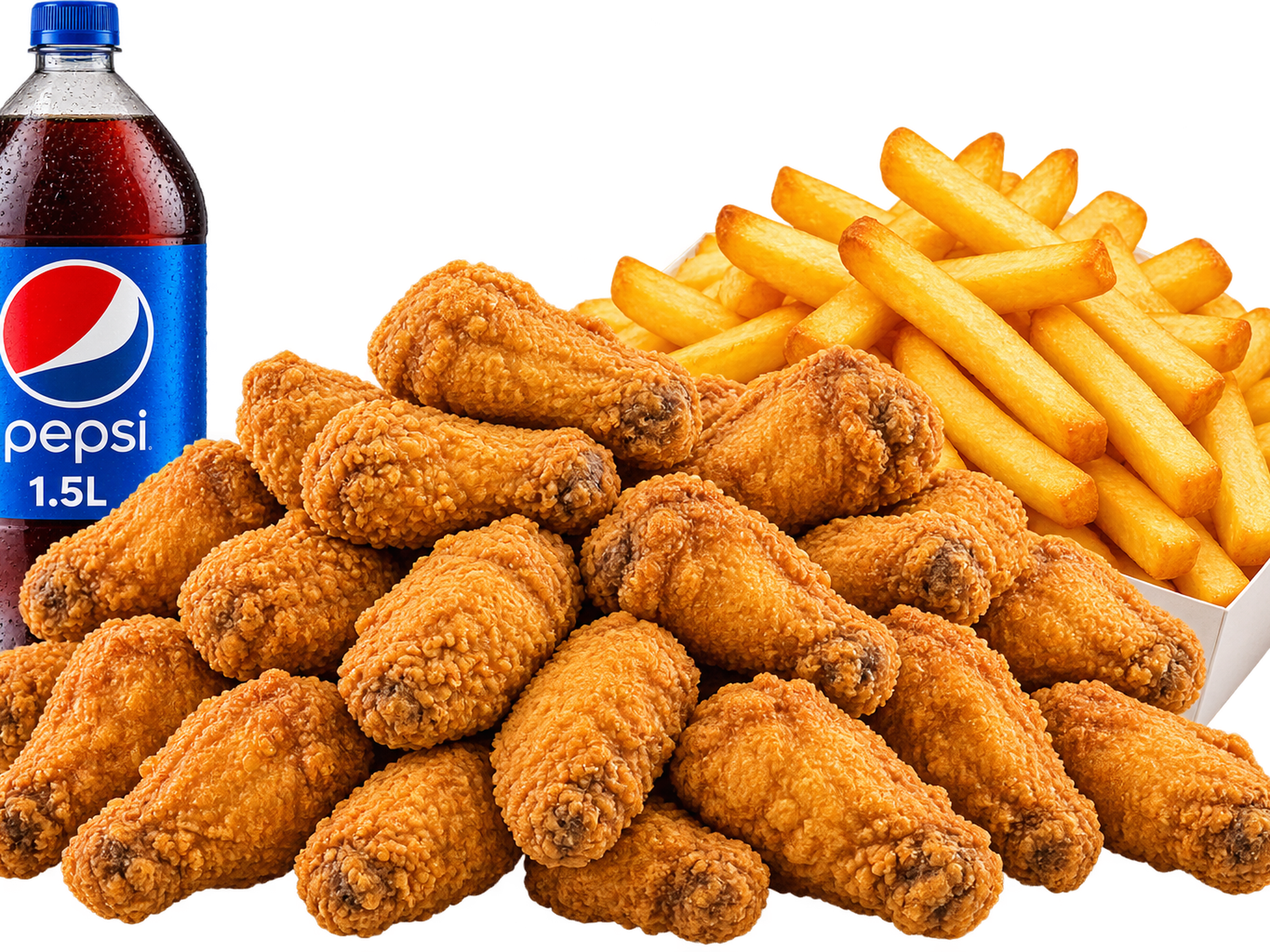 20 Pcs Chicken Wings + Chips + 1.5L Drink