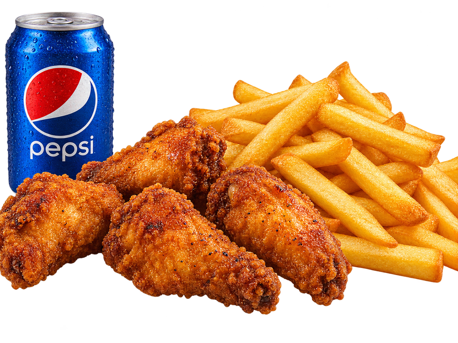 4 Pcs Chicken Wings + Chips + Drink
