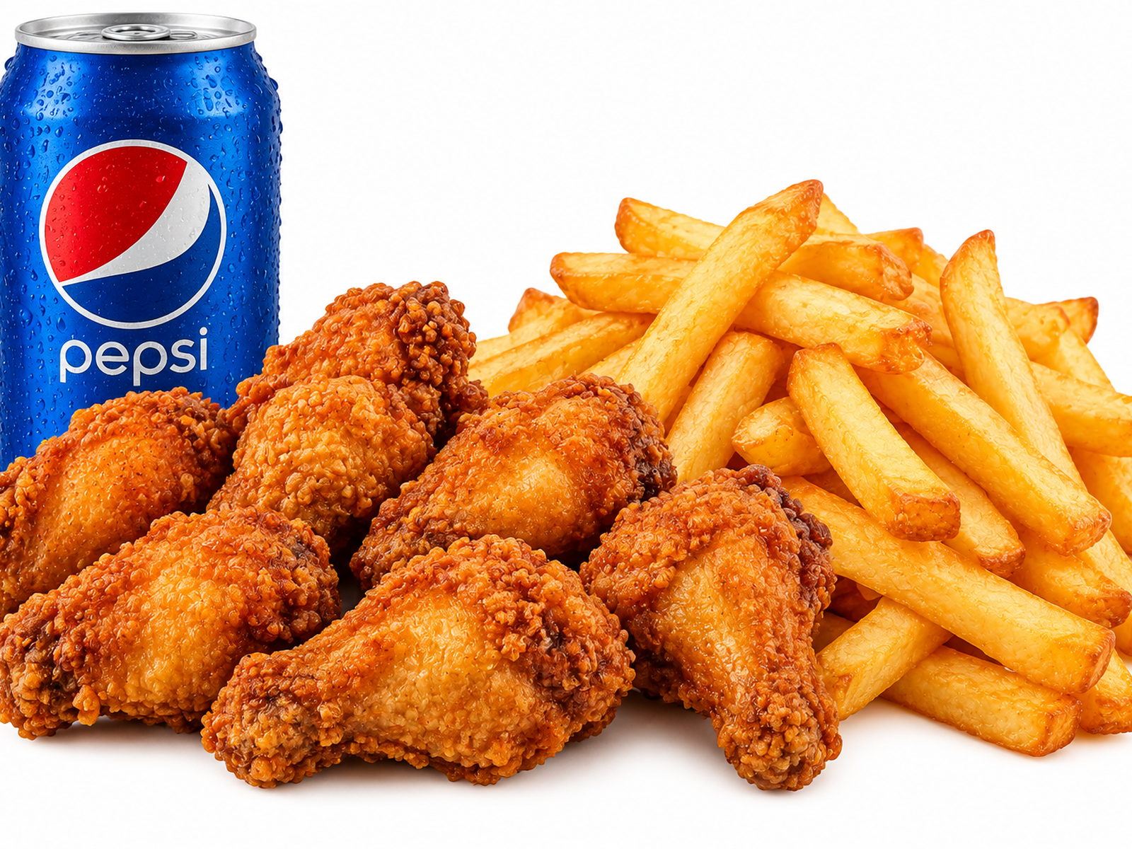 6 Pcs Chicken Wings + Chips + Drink