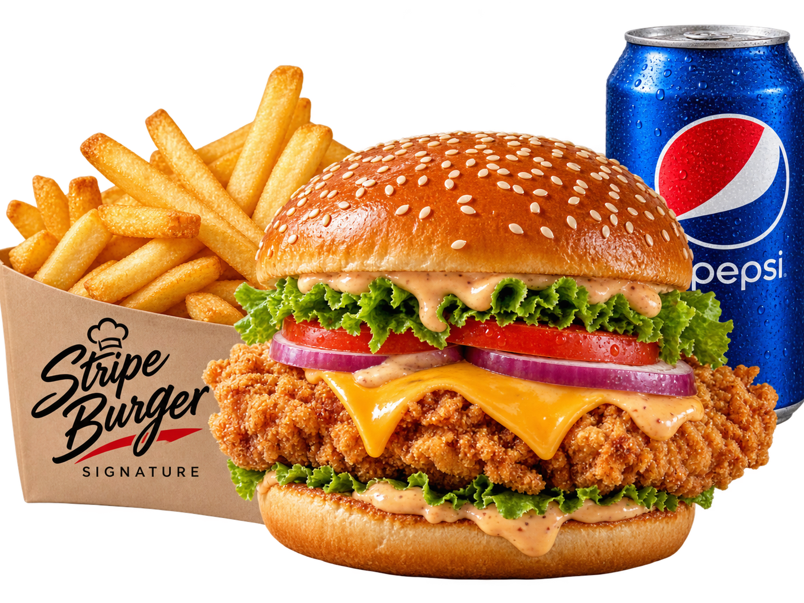 Chicken Burger Chips & Drink