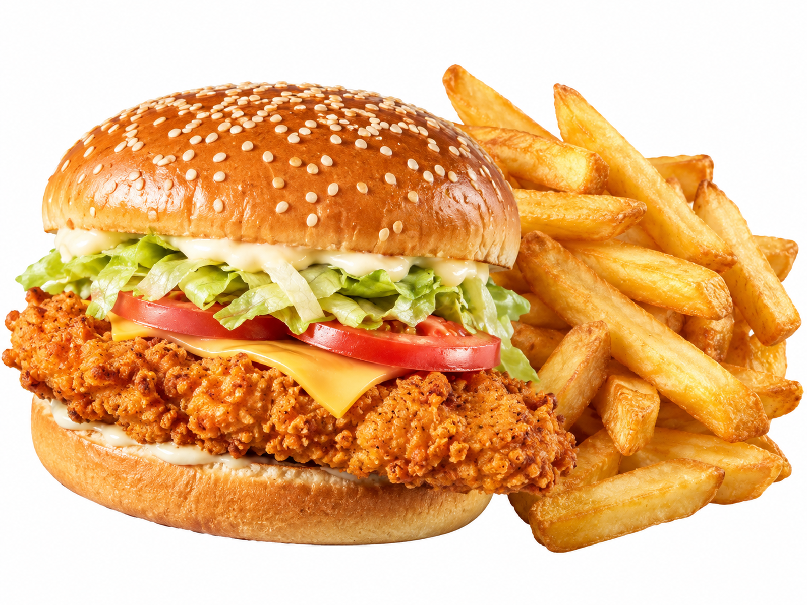 1 Pc Chicken Strip Burger & Chips